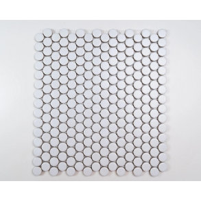 PENNY ROUND WHITE MATTE 19MM PORCELAIN MOSAIC - porcelain tile